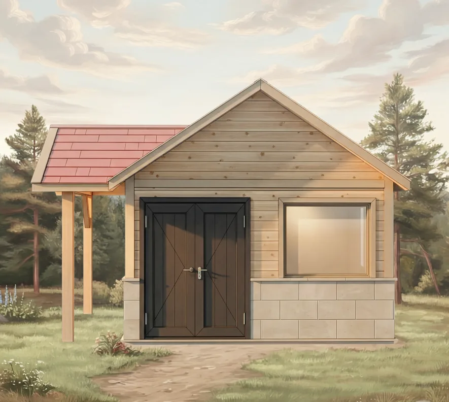 The same shed, completed