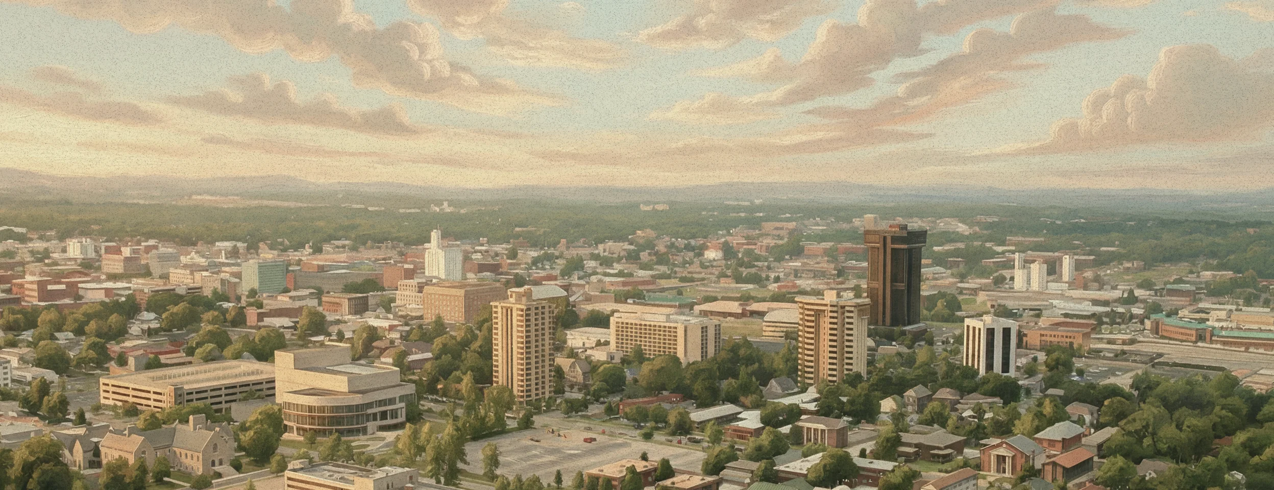 Landscape view of downtown Springfield, Missouri